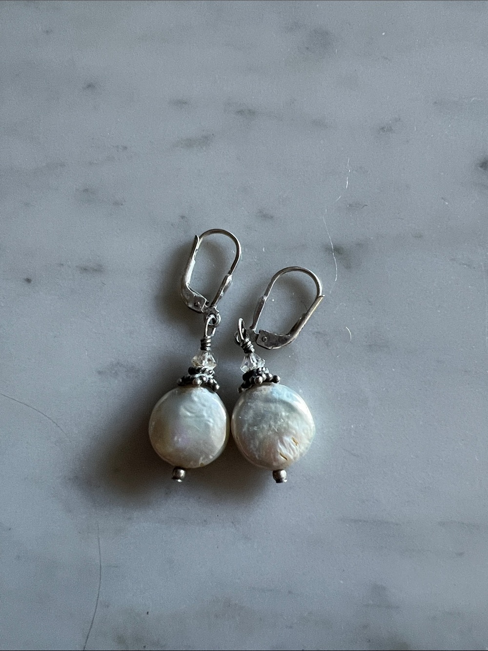 Sterling Silver White Pearl Drop Earrings - Elegant Women’s Jewelry